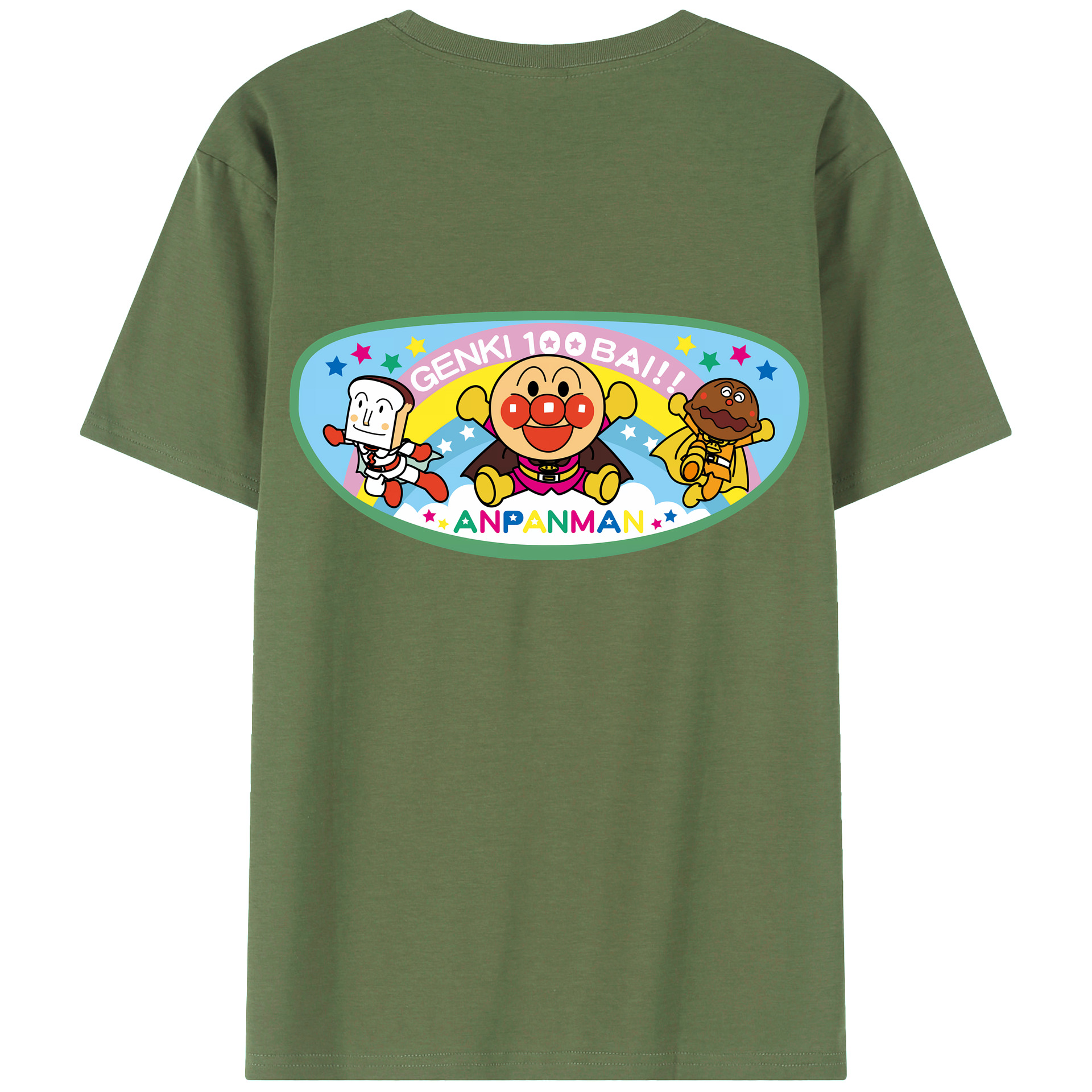 （画像用） アンパンマン Anpanman 綿100％ メンズ半袖Tシャツ（バックプリント） 通気性